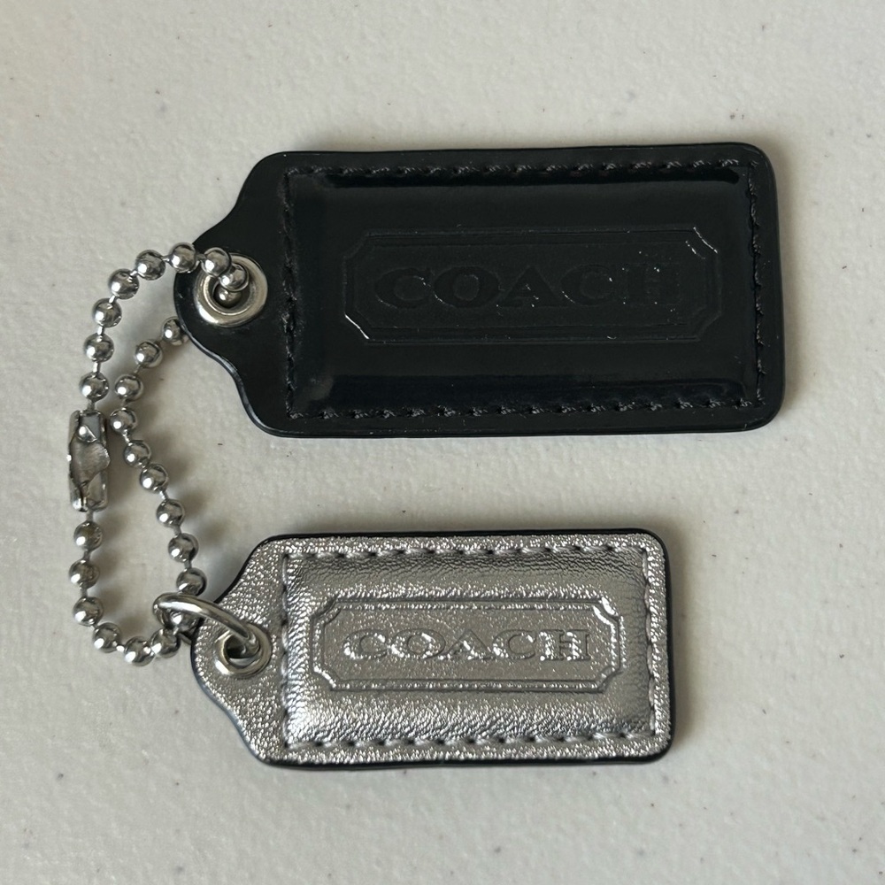 Coach Set of 2 Black Silver Hang Tags